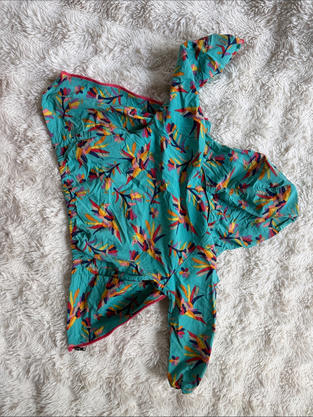 Patagonia Teal Floral Hooded Jacket - Picture 5 of 5